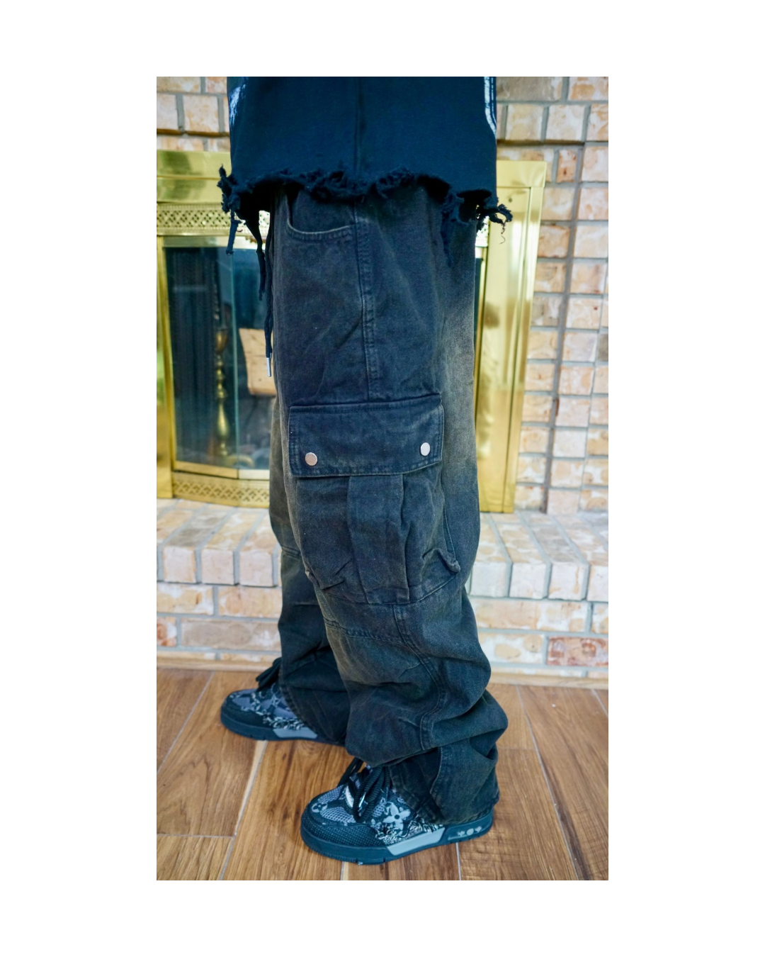 Black Denim Cargos