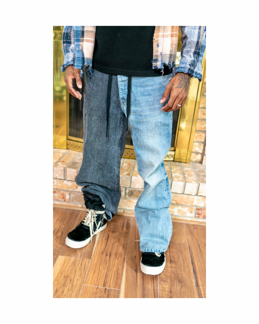 Two Tone Denim Jeans