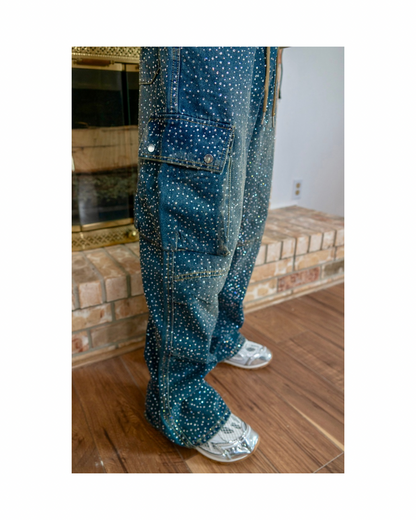 Crystal Denim Cargos